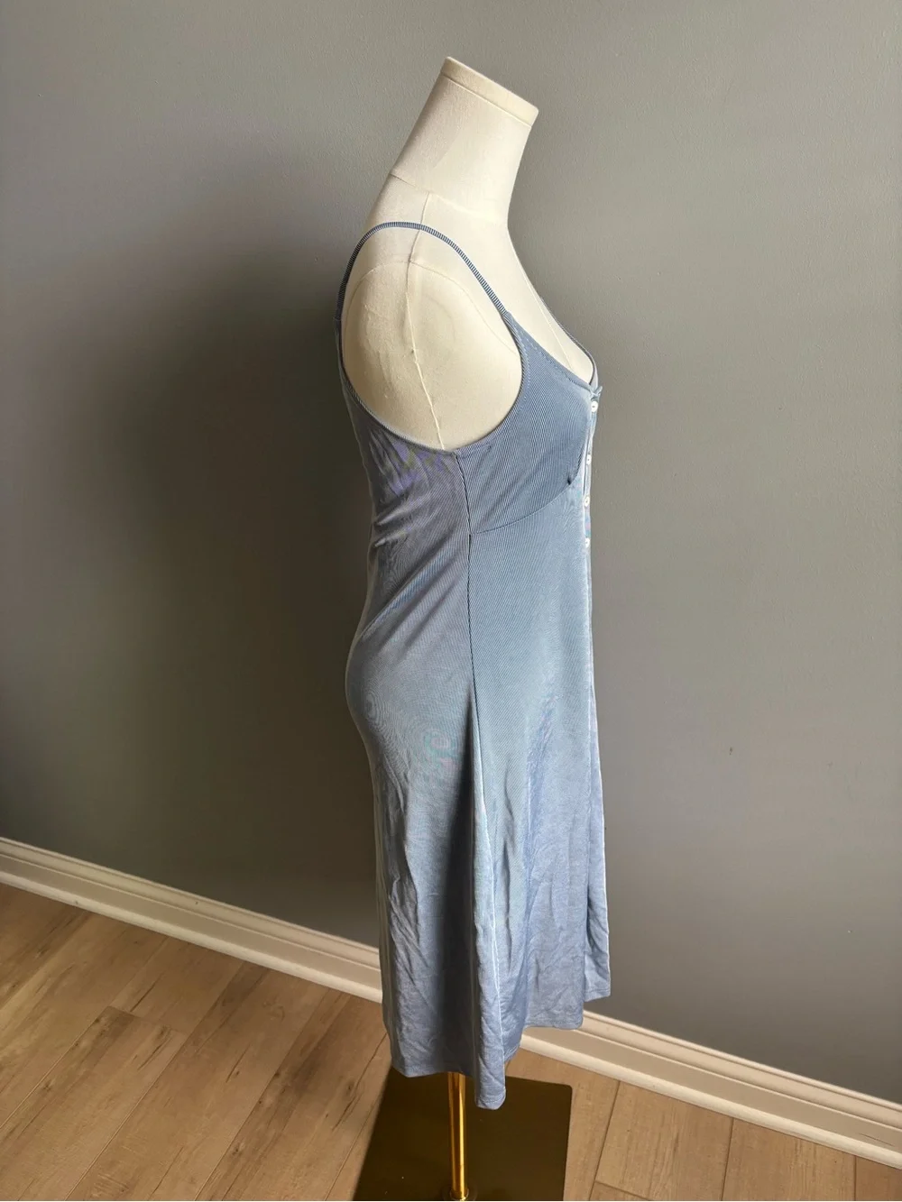 Zara Trafaluc Striped Spaghetti Strap Button Front Midi Dress